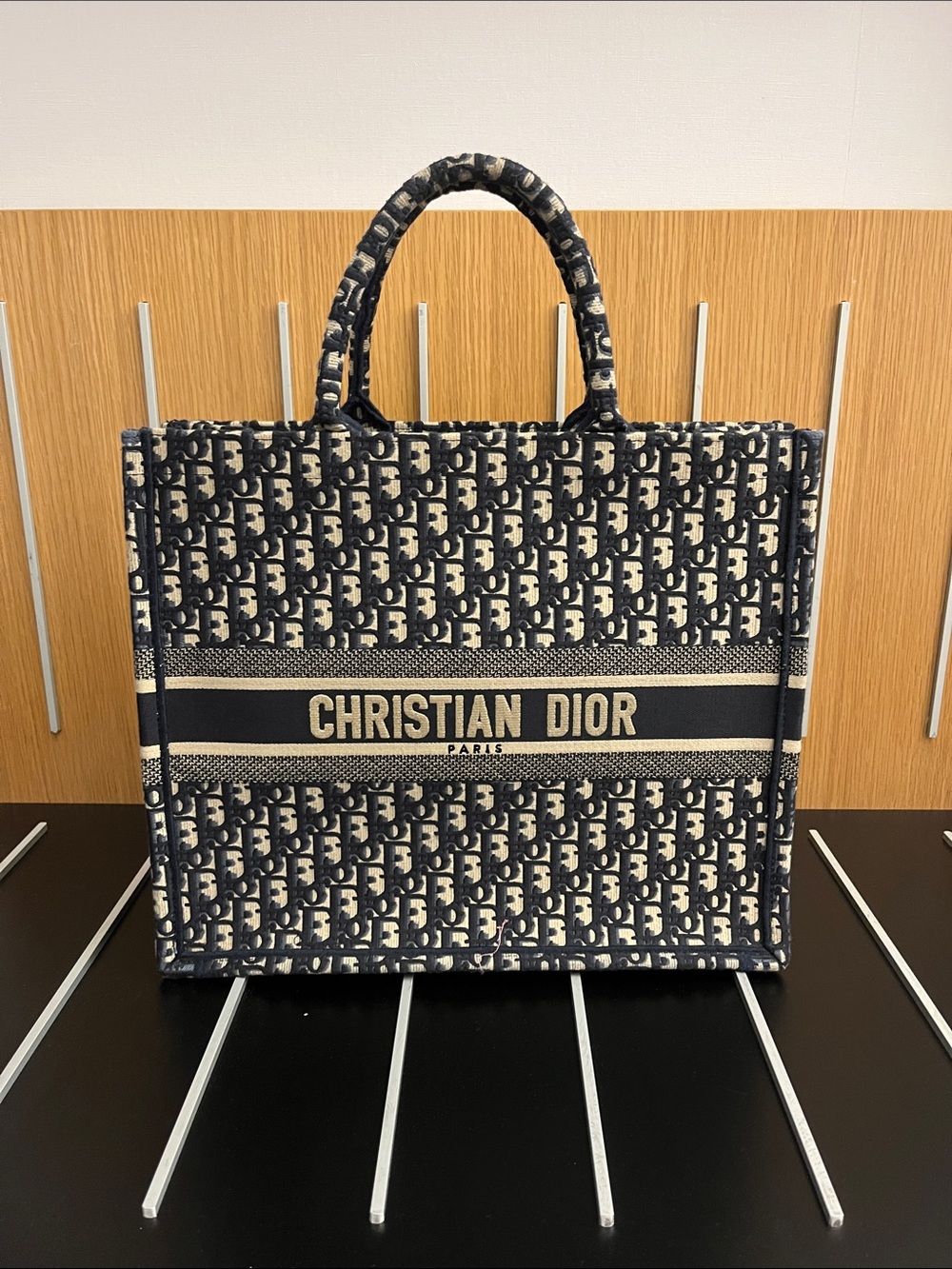 Dior Navy and Beige Book Tote
